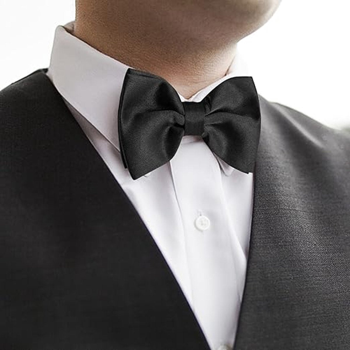 8 men's bow ties, pre-tied men's bow ties, adjustable satin bow tie for all ages
