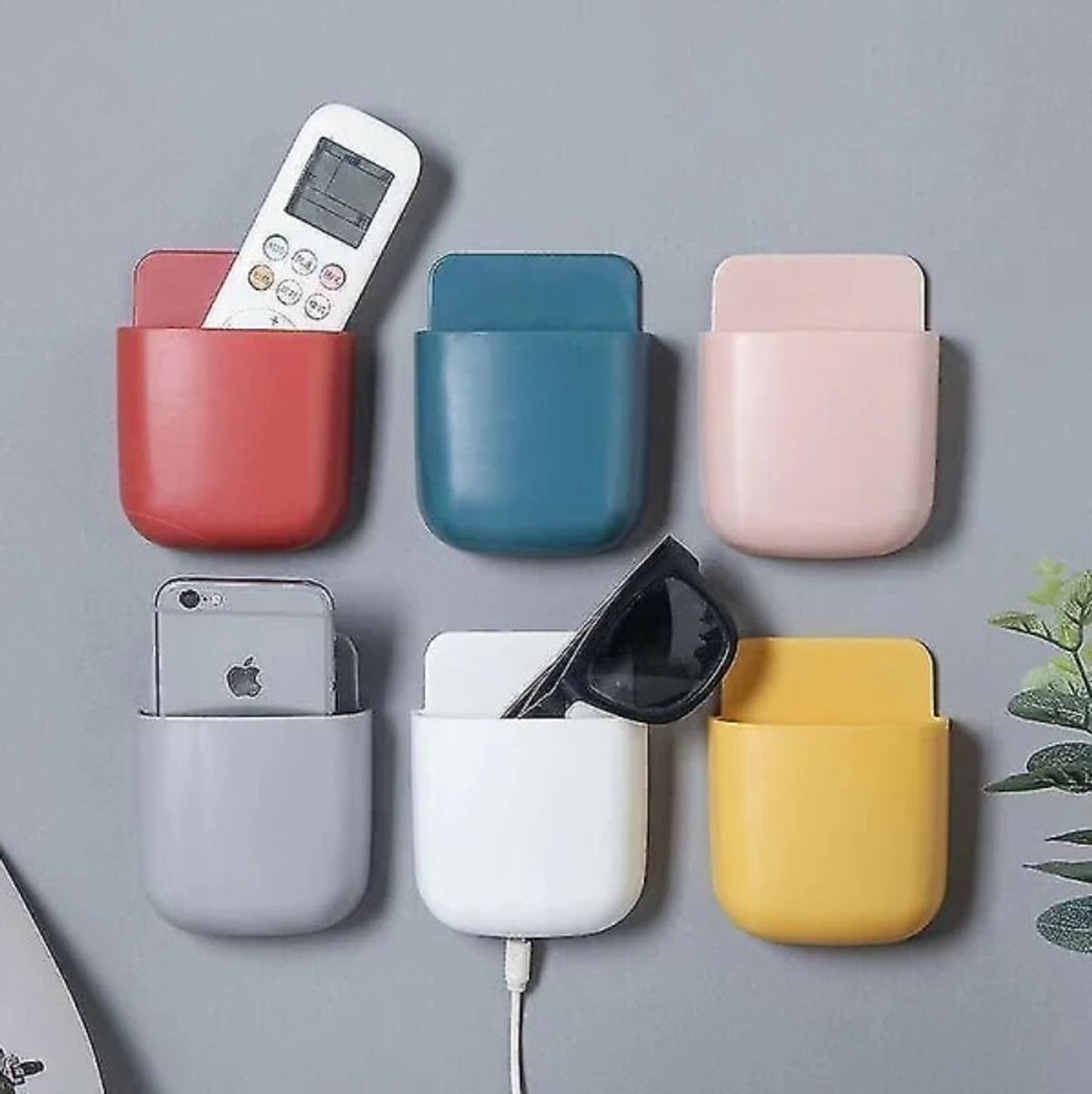 6-Piece Phone Wall Mount – Punch-Free, Storage Function
