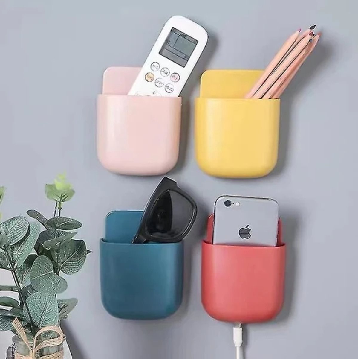 6-Piece Phone Wall Mount – Punch-Free, Storage Function