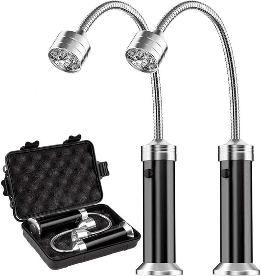 BBQ lamp - Magnetic base - Super bright LED BBQ lamp - 360° rotatable neck, waterproof and heat-resistant - Suitable for camping and car repairs - 2 pcs