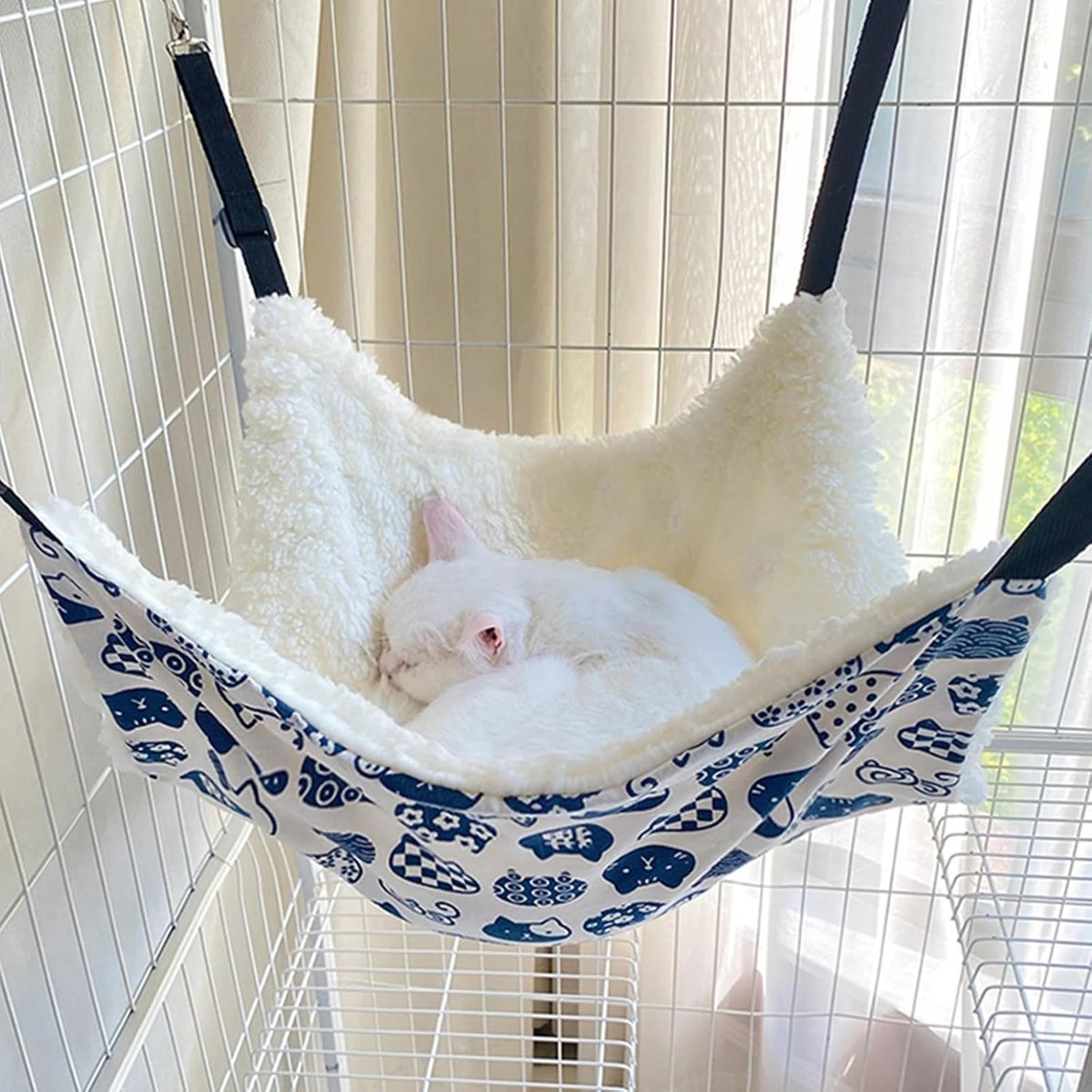 Cat Basket - Cat Hammock - Adjustable, soft, hanging pet bed - Suitable for cats, ferrets, puppies, rabbits and small animals (2 pieces)