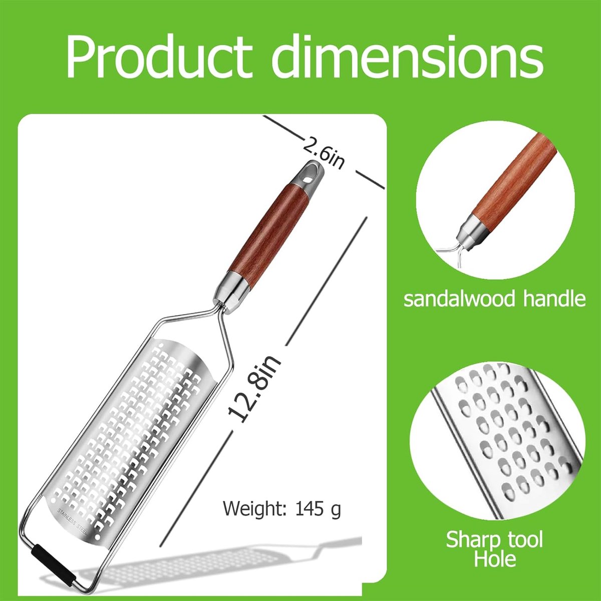 Cheese grater - Grater with handle - Easily grates lemons, vegetables, and cheese - Convenient to use