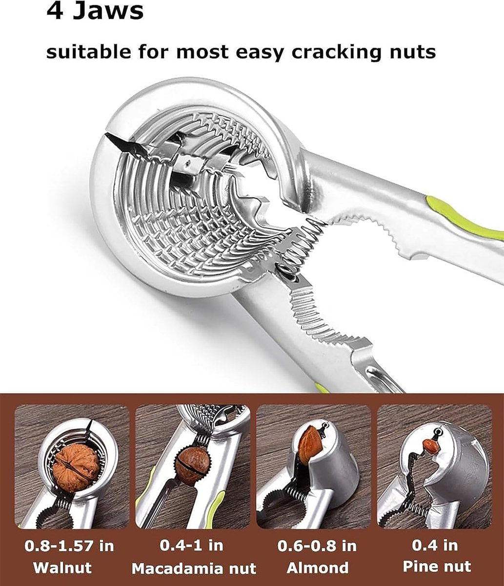 Nutcracker - with non-slip silicone handle - suitable for walnuts, almonds, hazelnuts, and pistachios