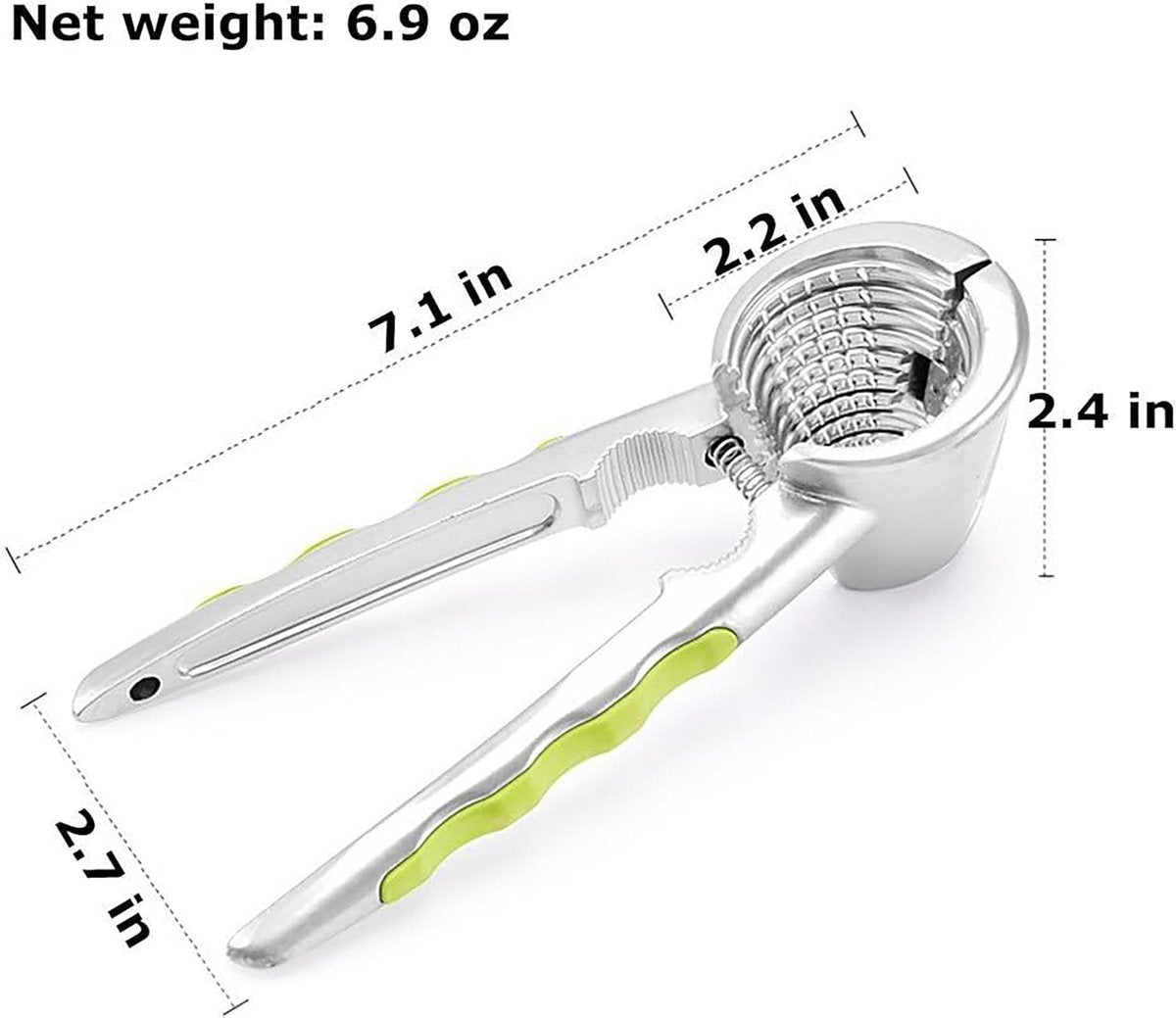 Nutcracker - with non-slip silicone handle - suitable for walnuts, almonds, hazelnuts, and pistachios
