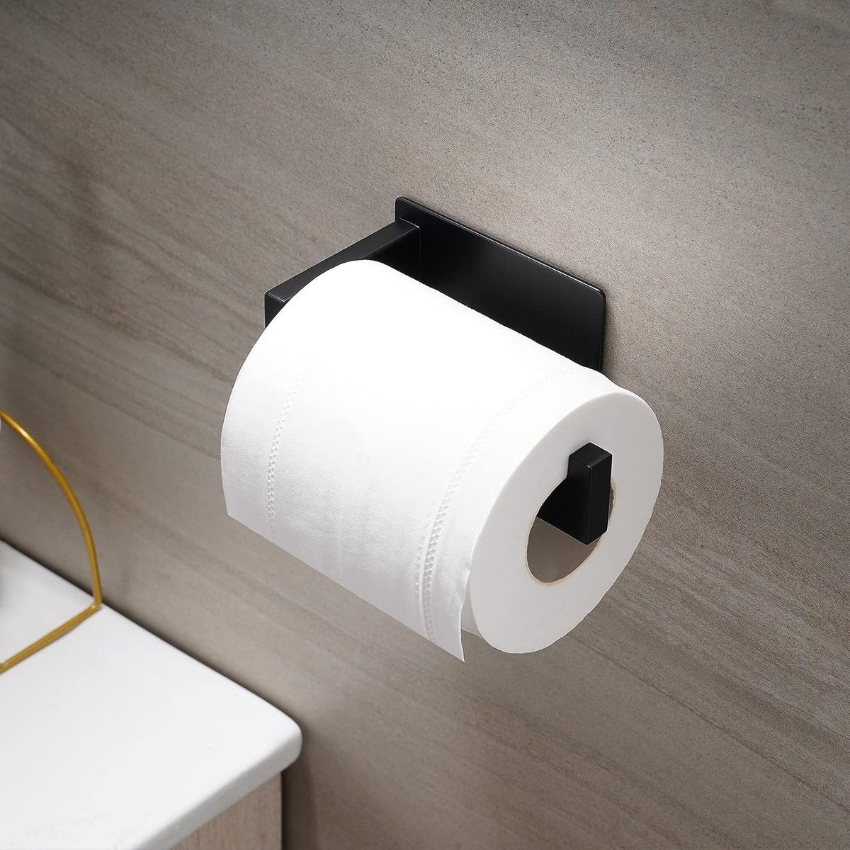 Toilet paper holder without Bohren - Selbstklebender Toilet paper roll holder, Toilet paper holder from Edelstahl - Toilet paper holder for kitchen and bath - Black