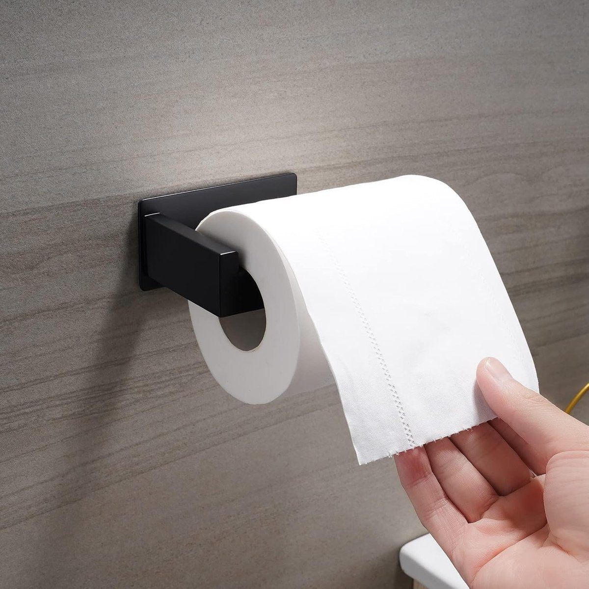 Toilet paper holder without Bohren - Selbstklebender Toilet paper roll holder, Toilet paper holder from Edelstahl - Toilet paper holder for kitchen and bath - Black