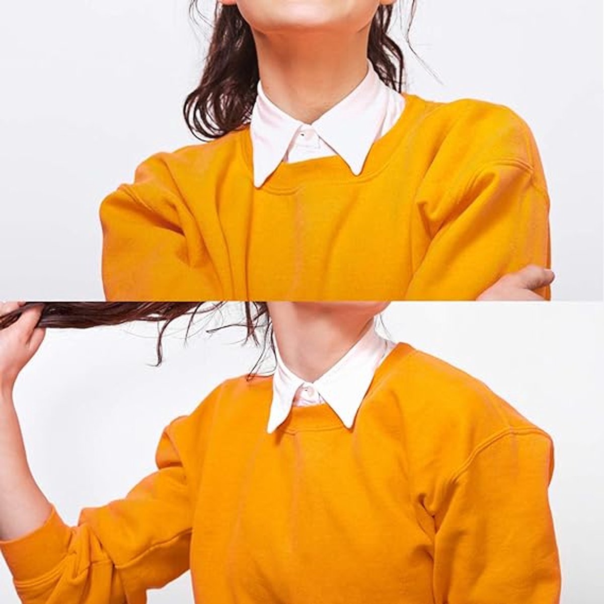 Set of 3 Women's Shirt Collars - Detachable Pointed Collar Basic - Collars for Women - Detachable Women's Collars to Wear Undergarments - Shirt Collar - Shirt Collar - Faux Detachable Collar - Shirt Replacement - One Size Adjustable - Black & White & Blue