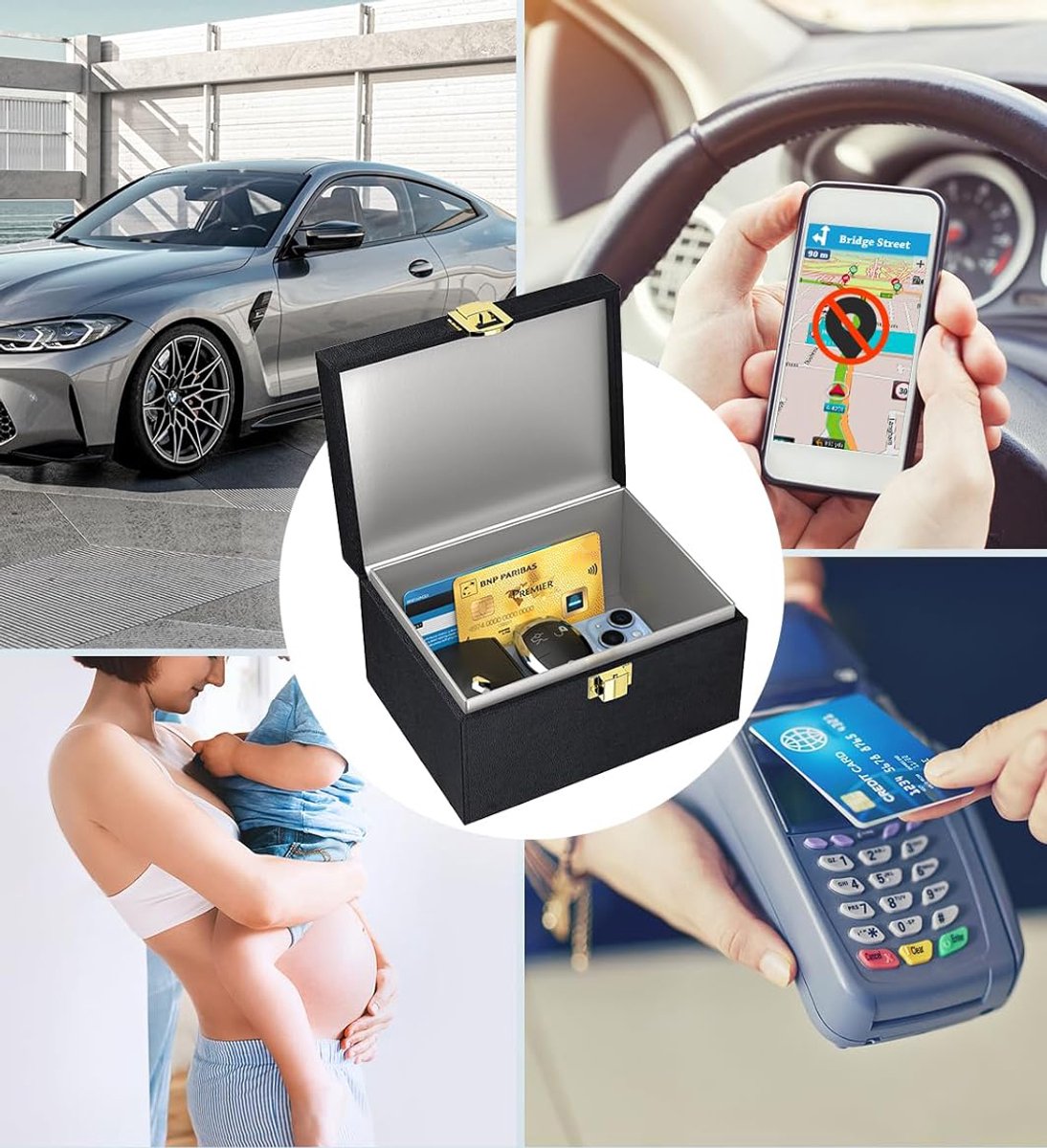 RFID Car Key Anti-Theft - RFID Protective Case Car Key - Protective Case Car Key Box - Car Key Safe - RFID Anti-Theft Box - Faraday Box Car Key - Faraday Box - Keyless Entry Case - Key Pouch - Key Bags - Three-Piece Set