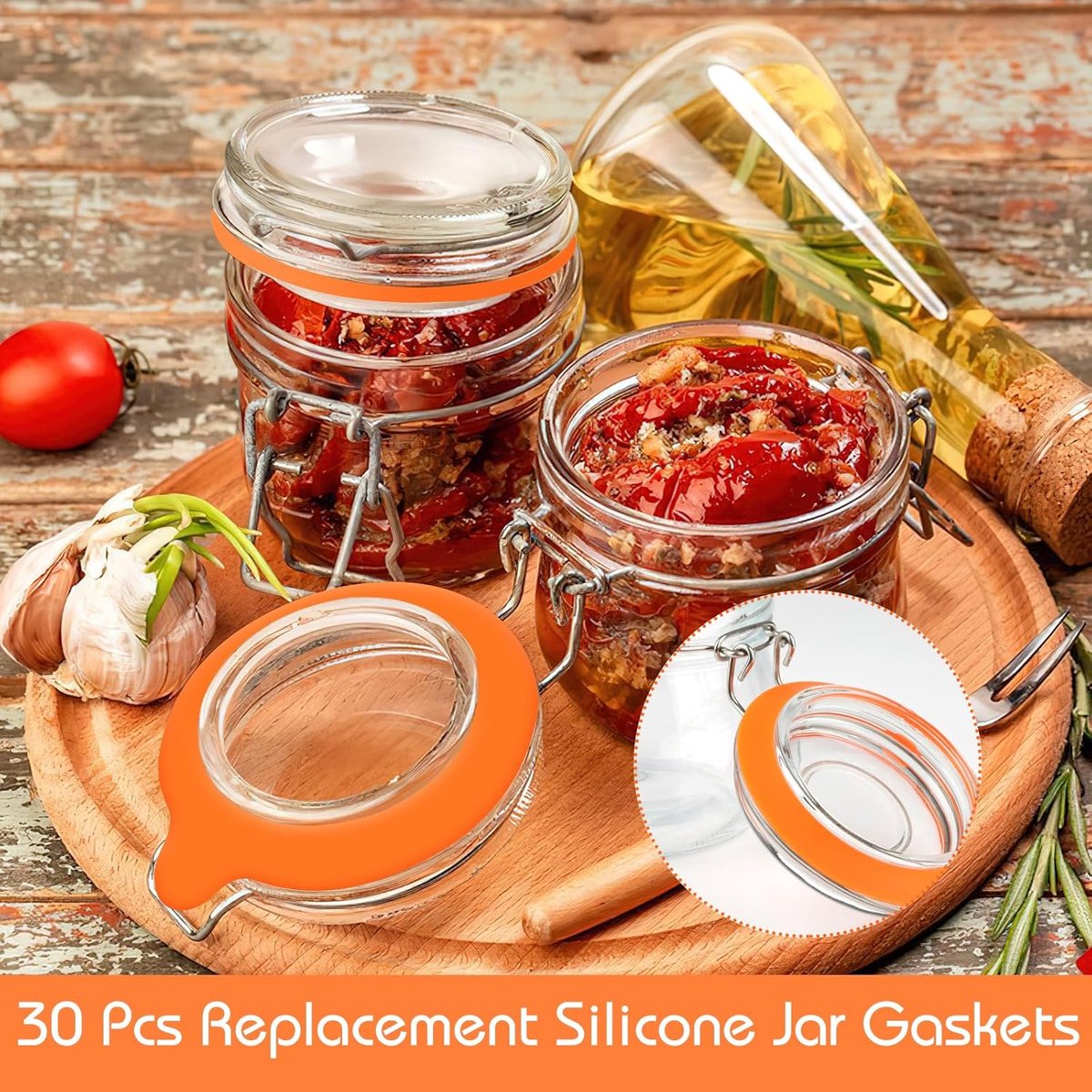 Canning Rings - Silicone Rings, Dye-Free Gasket - Gasket 16 Pieces - 70 mm x 95 mm x 2.2 mm - Rubber Canning Jar Rings - Standard Size For Fido Canning Jars, among others - Reusable - Replacement Canning Rings - Replacement Rubber Gaskets