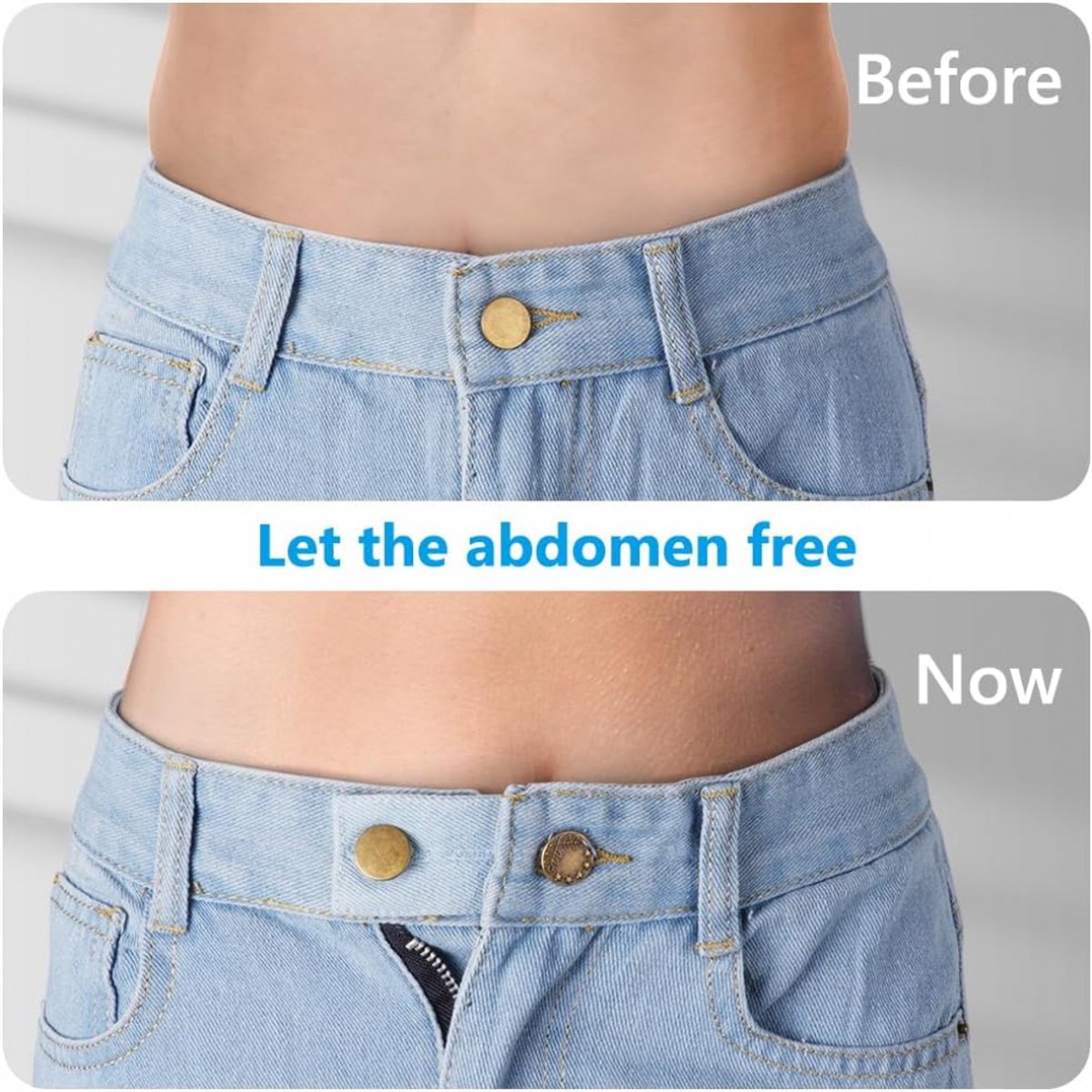 Buttonhole Extender 4 Pieces Denim - Trouser Extender - Jeans Trouser Extender - Trouser Widening Button - Trouser Buttonhole Extender - Button Extender - Jeans Extension Button - Maternity Trouser Extender - Buttonhole Elastic - Jeans Buttons