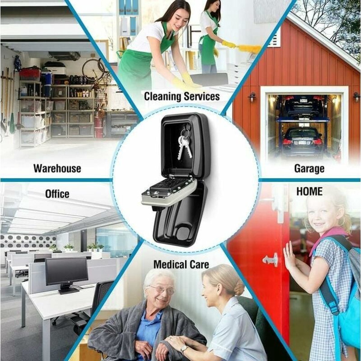 Waterproof Secure Key Box - Wall-Mounted Key Box - Indoor & Outdoor Key Safe - Secure Wall-Mounted Key Box - Combination Lock - Share Access to Your Keys in Complete Safety - Stainless Steel