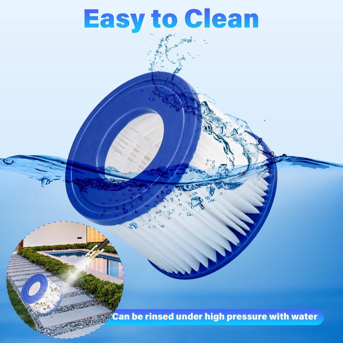 4 x Filter VI for swimming pool - suitable for Bestway Miami, Lay-Z-Spa Pool filter - Filter cartridge VI