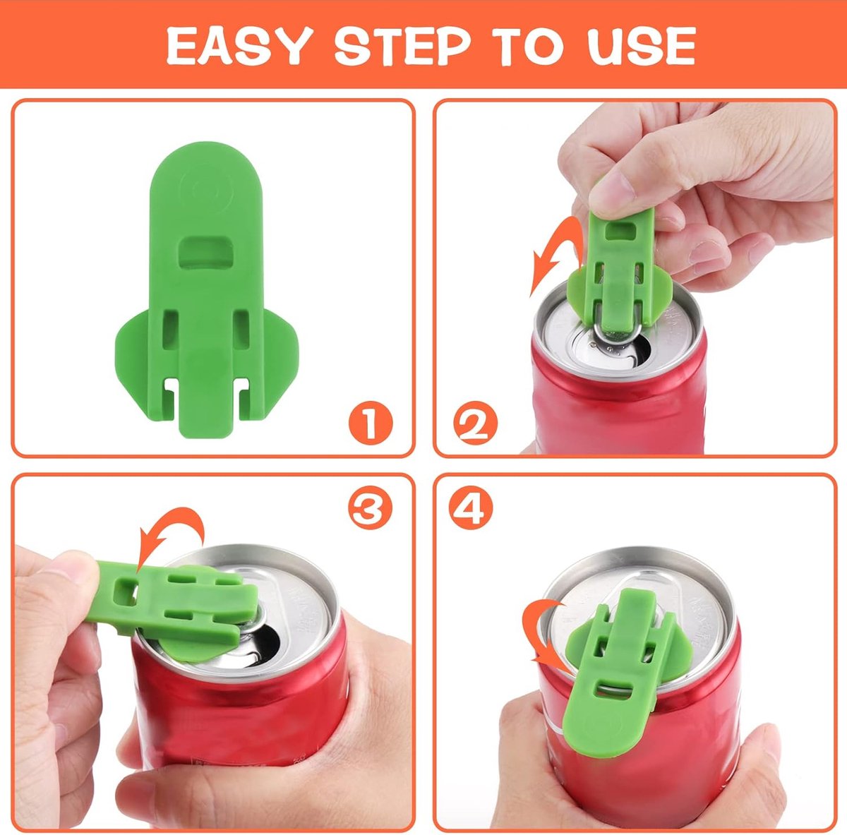 Can Opener - 6 Pieces - Can Opener - Can Opener - Can Opener For Cans - Can Sealer - Drink Can Opener - Can Lock - Aid For Rheumatism - Soft Drink Can Opener - Small Can Sealer - Against Insects And Leaks - 6 Colors