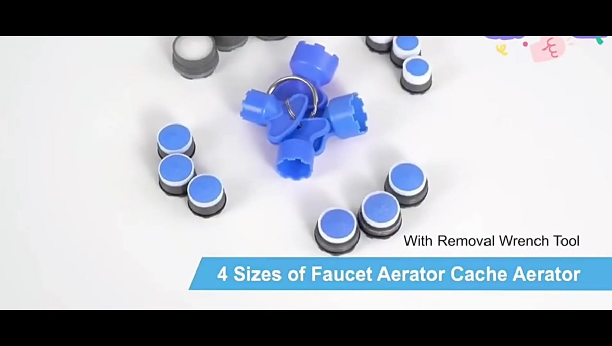 Water-Saving Aerator - M18 x 6 Pieces Tap Aerator - With Mounting Wrench - Tap Strainer for Taps - Tap Attachment - Tap Connector - Includes Disassembly Wrench & Removal Tool - Blue