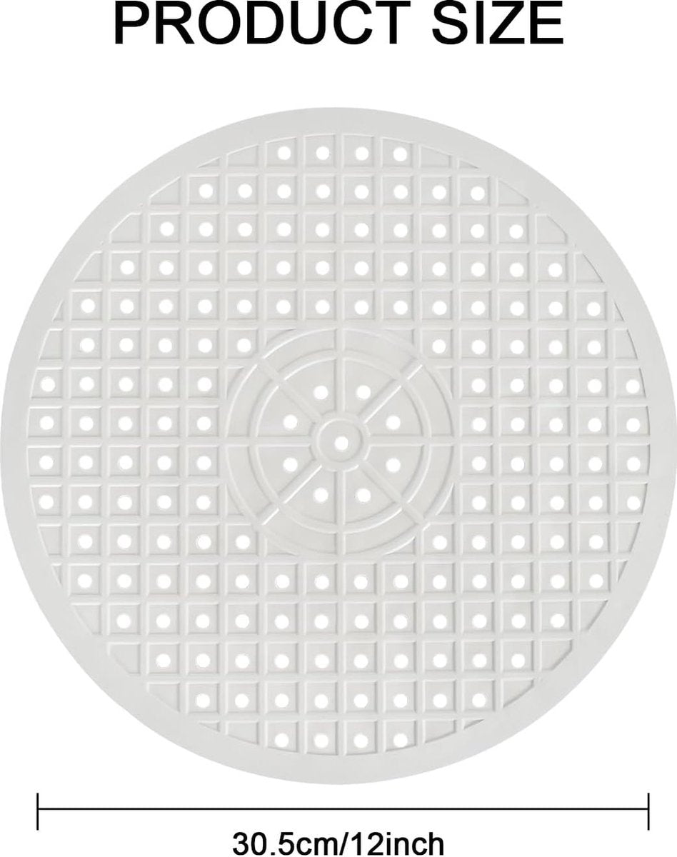 Sink Mat - ø 31 Cm - Sink Mats - For Sink - Round Sink Mat - Washbasin Mat - White Round Rubber Sink Mat - Tpr Material - Rubber Countertop Mat Sink - For Kitchen Sink Floor, Cutlery And Glassware - Washbasin Mat - White - 1 Piece