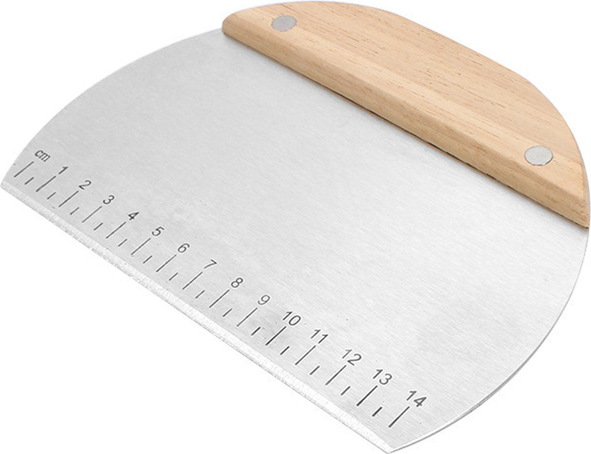 Dough Scraper - 2 Pieces - Dough Scraper - Dough Cutter - Dough Cutter - Cake Scraper - Semi-Round Dough Cutter - Fondant Scraper - Pizza Knife - Cake Scraper - Pie Scraper - Kitchen Scraper - Ergonomic - For Pies and Cakes - Dishwasher Safe - Stainless S