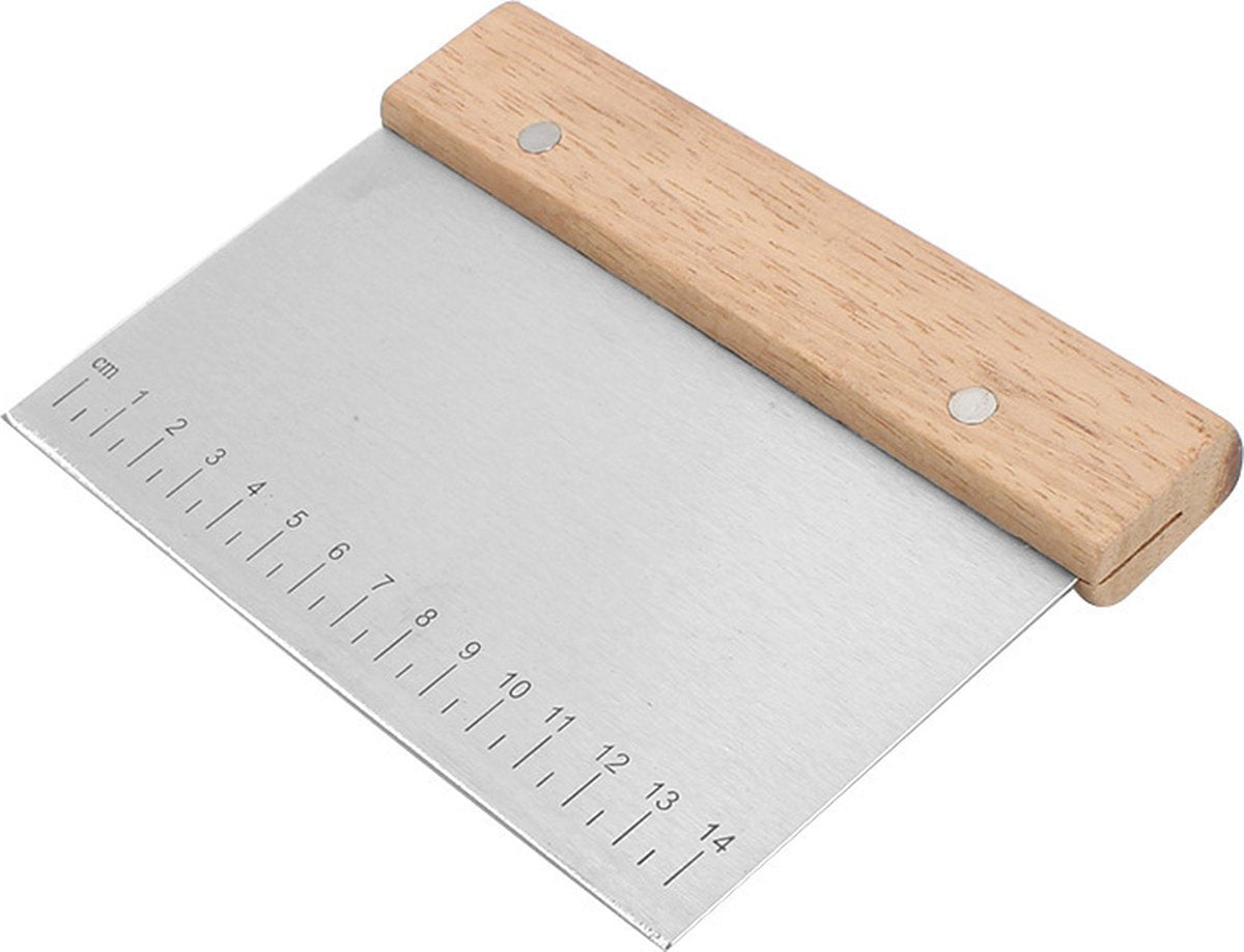 Dough Scraper - 2 Pieces - Dough Scraper - Dough Cutter - Dough Cutter - Cake Scraper - Semi-Round Dough Cutter - Fondant Scraper - Pizza Knife - Cake Scraper - Pie Scraper - Kitchen Scraper - Ergonomic - For Pies and Cakes - Dishwasher Safe - Stainless S