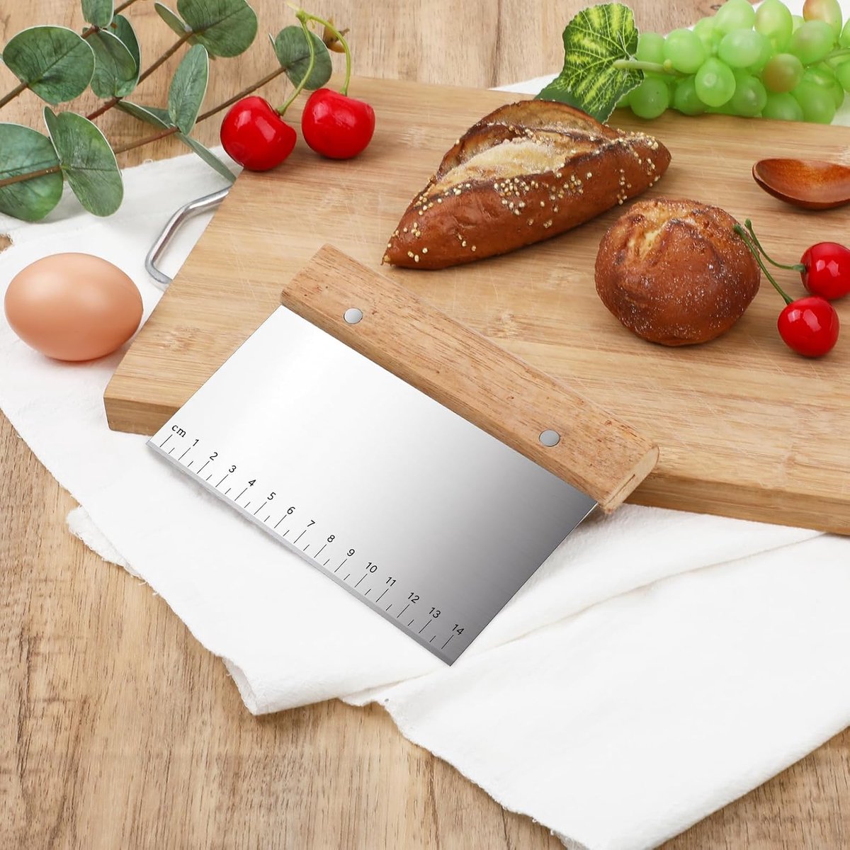 Dough Scraper - 2 Pieces - Dough Scraper - Dough Cutter - Dough Cutter - Cake Scraper - Semi-Round Dough Cutter - Fondant Scraper - Pizza Knife - Cake Scraper - Pie Scraper - Kitchen Scraper - Ergonomic - For Pies and Cakes - Dishwasher Safe - Stainless S