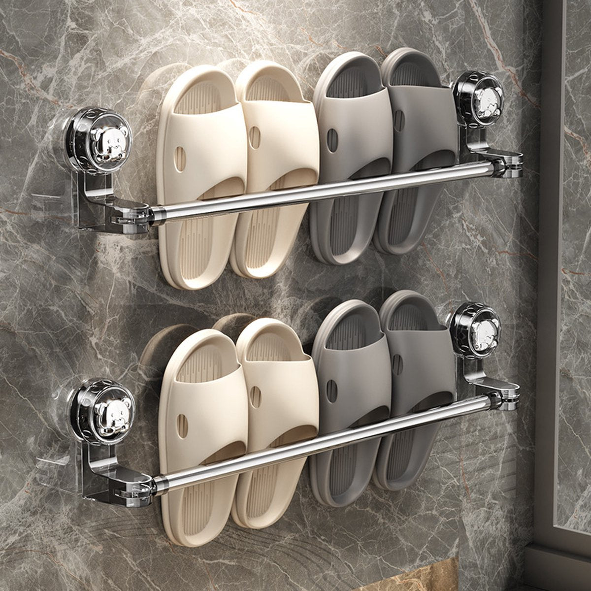 Towel Bar - Extendable Towel Holder 30-60 Cm - Bathroom Towel Rack - Towel Holder - Suction Cup No Drilling - For Bathroom, Kitchen - Swivel - Corner Towel Rack - Wall Mounting