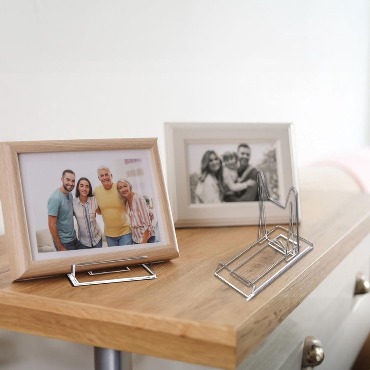 Plate Stand - 6 Pieces - Plate Rack - Plate Holder - Plate Display - Sliding Stand - Phone Holder - Business Card Holder - Book Stand - Support - Rack - Plates and Books - Cookbook Display - For Decorative Plates - Durable - Transparent