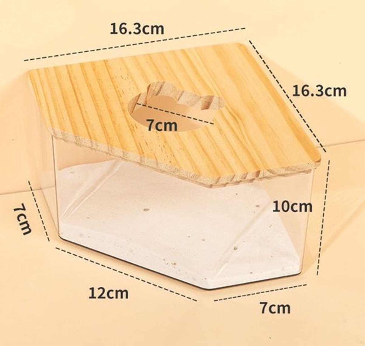 Sand Bath for Mice - Toilet Sand Bath - Dustbath for Rodents - Wooden Hamsters - Rodent Accessory Sand Bath - Sand Tray Enclosed House - Sand Tray - Triangle - Sand Bath for Hamsters and Small Animals - For Hamsters/Gerbils