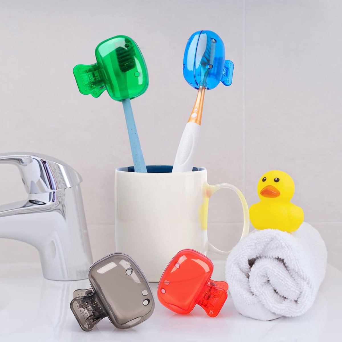 Electric Toothbrush Protective Cap - 6 Pieces - Toothbrush Holder - Protective Cover for Toothbrush Heads - Toothbrush Head Cover Cap - Compatible with Manual and Electric Toothbrushes - Travel Accessories