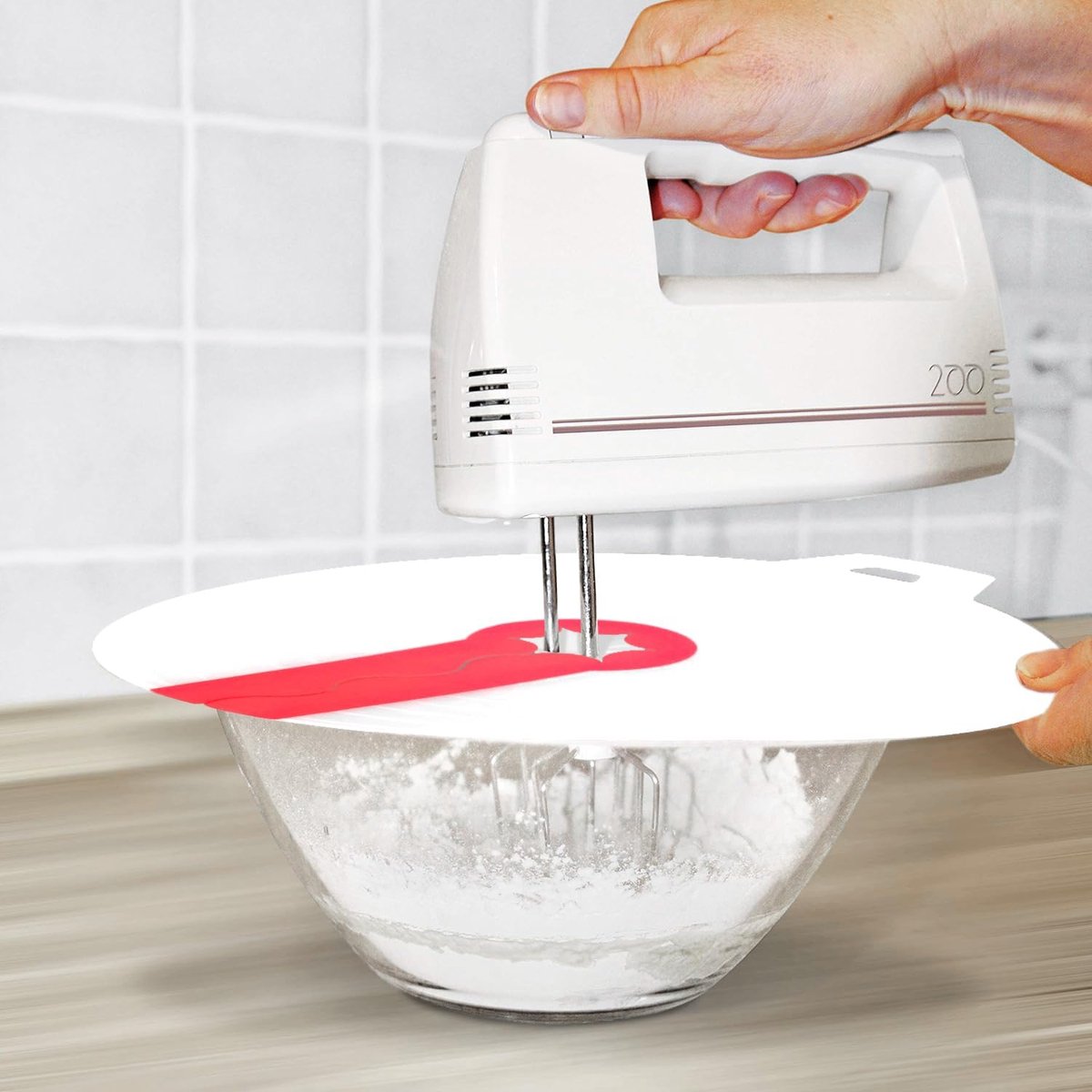Immersion Blender Splatter Guard - Splash Guard - Splash Guard for Mixer - ø 34 Cm - Whisk & Beater - Silicone Anti-Splash Lid - Universal - Fits Most Immersion Blenders - Dishwasher Safe - Lid for Mixing Bowl - Kitchen Gadgets, Accessories - For Mixer