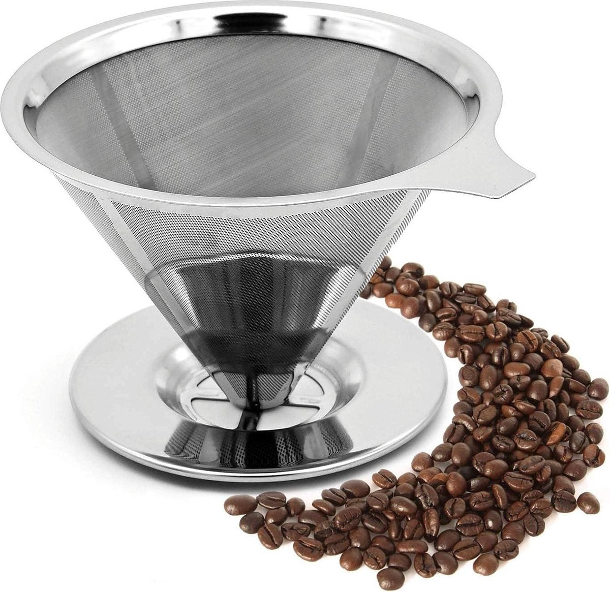 Reusable coffee filter for 6 cups - stainless steel permanent filter - clean after use