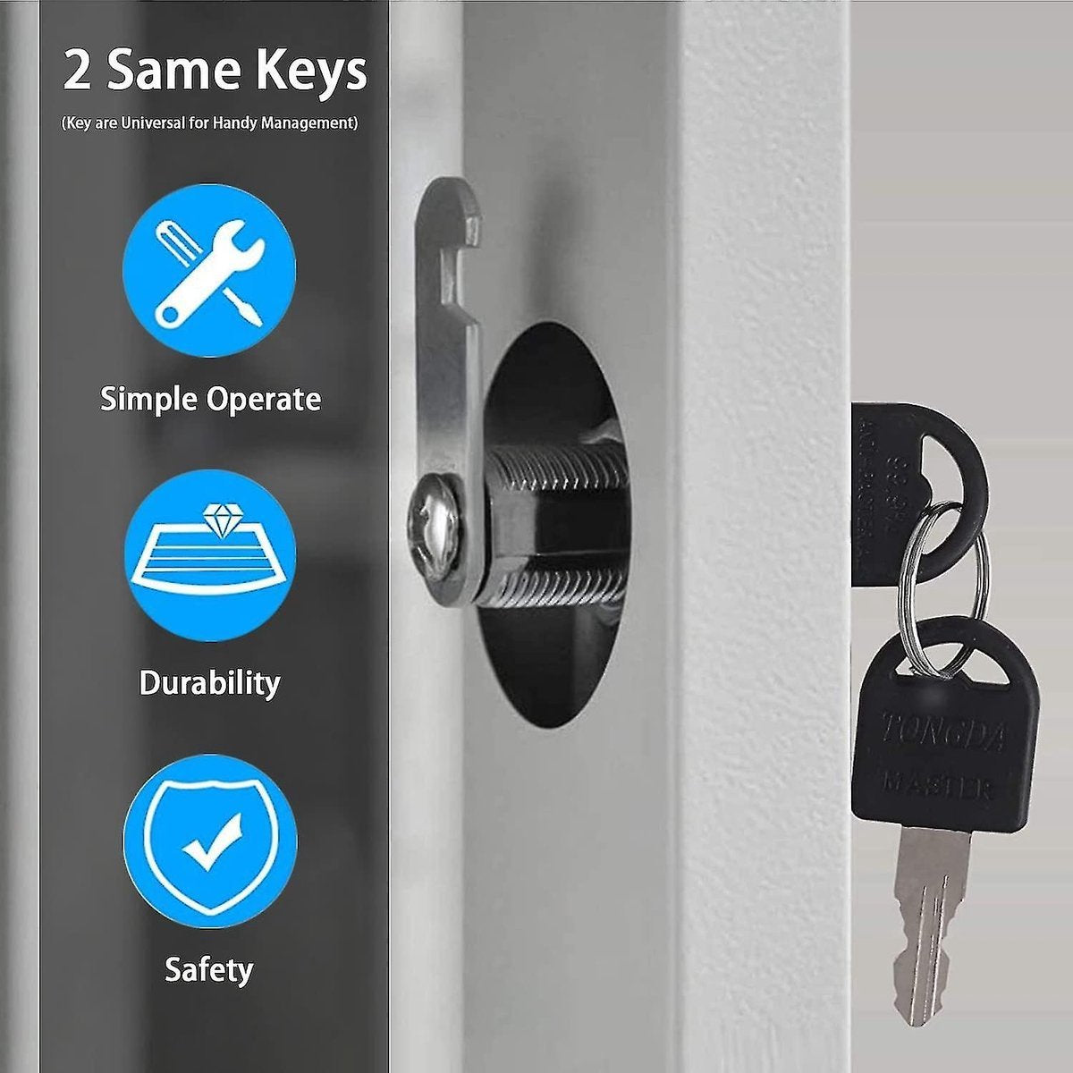 Tilt Lock - 10 Pieces - Locker Lock - Letterbox Lock - 16 mm - Includes 20 Keys - Furniture Lock - Drawer Lock - Small Lock with Keys - Sturdy Letterbox Lock - Protect Your Privacy - 10-Piece Value Set