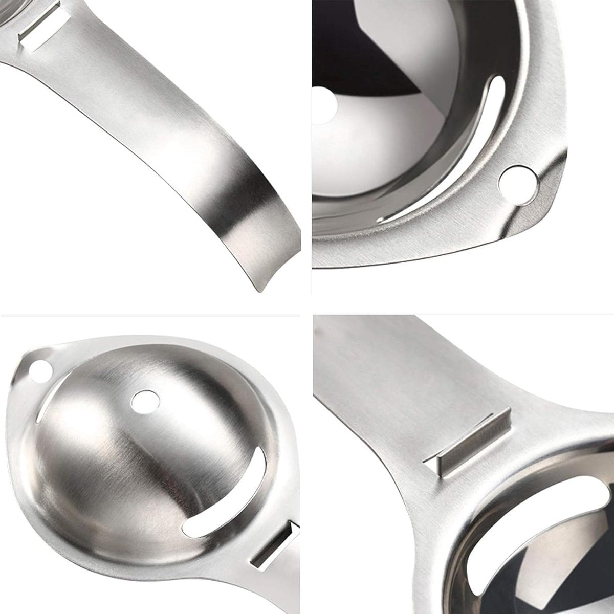 Professional Egg Separator - Egg Separator - Egg Separation - Egg Splitter - Egg Yolk Separator - Egg Separator - Egg Yolk Separator - Egg Separator - Egg White - Egg Yolk - Stainless Steel - Silver - Egg Separator with Stainless Steel Impact Edge