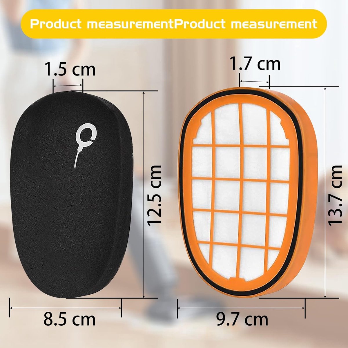 SOLLBRY® - 4 x Filter Suitable For Philips Speedpro Max Aqua 7000 And 8000 Series - FC5005/01, CP1100/01, CP0663/01 Replacement Foam Rubber - Stick Vacuum - Suitable for Philips Speedpro Max Foam Filter - With Cleaning Brush