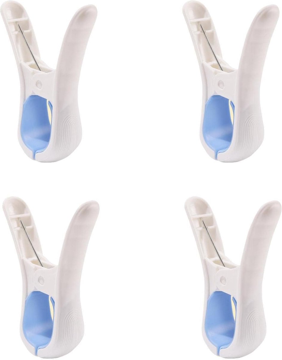 Clothes Pegs - 8 Pieces - Clothes Rack Pegs - Plastic Clothes Pegs - Synthetic Clothes Pegs - Large Towel Pegs - Plastic Pegs - Beach Towel Pegs - Large Towel Clips - Bath Towel Clips - Indoor and Outdoor - Durable - Opening 4 Cm - Blue