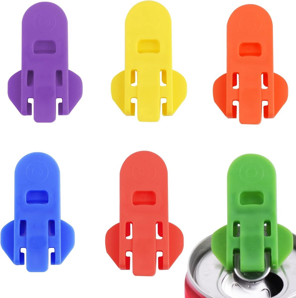 Can Opener - 12 Pieces - Can Opener - Can Opener - Can Opener For Cans - Can Sealer - Drink Can Opener - Can Lock - Aid For Rheumatism - Soft Drink Can Opener - Small Can Sealer - Against Insects And Leaks - 6 Colors