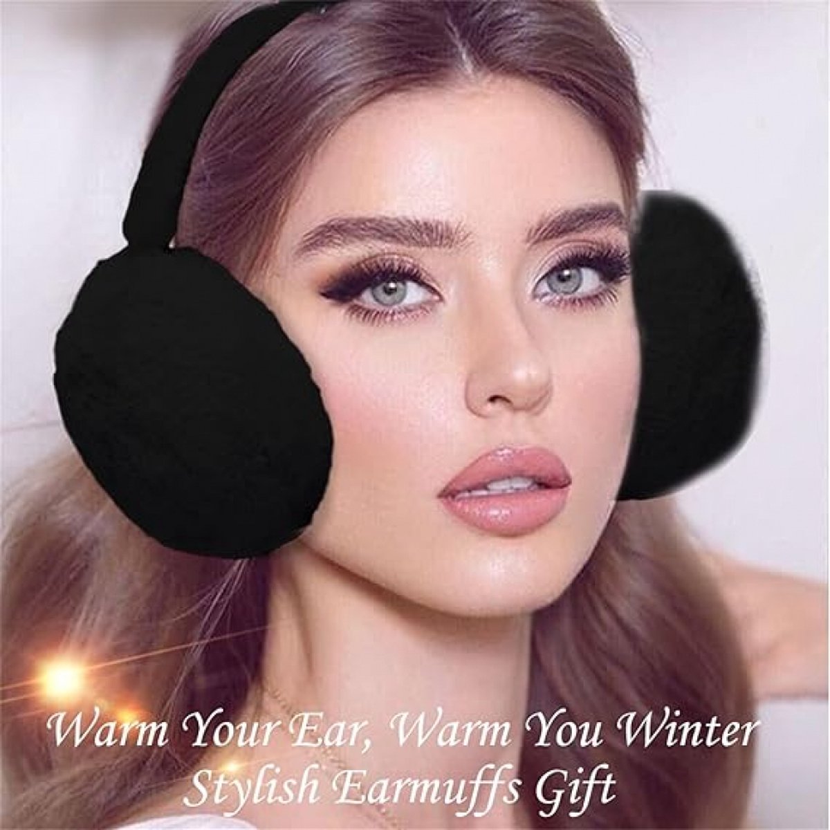 Women's Ear Warmers - Winter Ear Protectors - Unisex - Behind the Head - Ear Warmers - Earmuffs - Ear Warmers - Extra Soft - Comfortable - Winter - One Size - Black