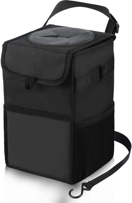 Car Trash Can - Car Seat Organizer - 6 L - Waterproof - Car Interior Accessories - Portable Vehicle Trash Can - Leak-Proof and Foldable Waste Bin - Extra Storage Bags - Car Storage - Trash Can - Trash Can Organizer - Travel Goods - Black