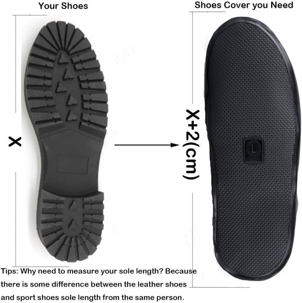 Waterproof Shoe Covers - Rain Shoe Covers - With Zipper and Drawstring - Waterproof Shoe Protectors - Motorcycle Scooter Bicycle Shoe Cover - Shoe Rain Cover - Shoe Cover - Shoe Covers - Anti-Slip - Size 43-44 - Black