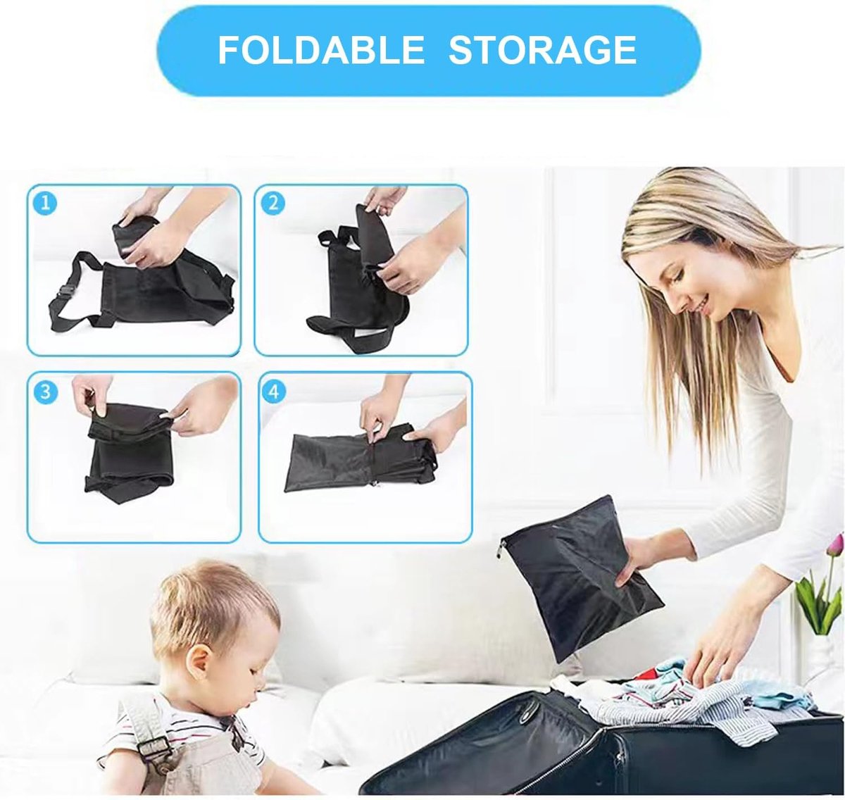 Airplane Bed - Airplane Footrest - Airplane Toddler Bed - Baby Travel Bed - Toddler Travel Bed - Baby Bed - Toddler Bed - Airplane Footbed - Child Seat Extender - Lightweight and Foldable - Comfortable - Water Resistant - Washable