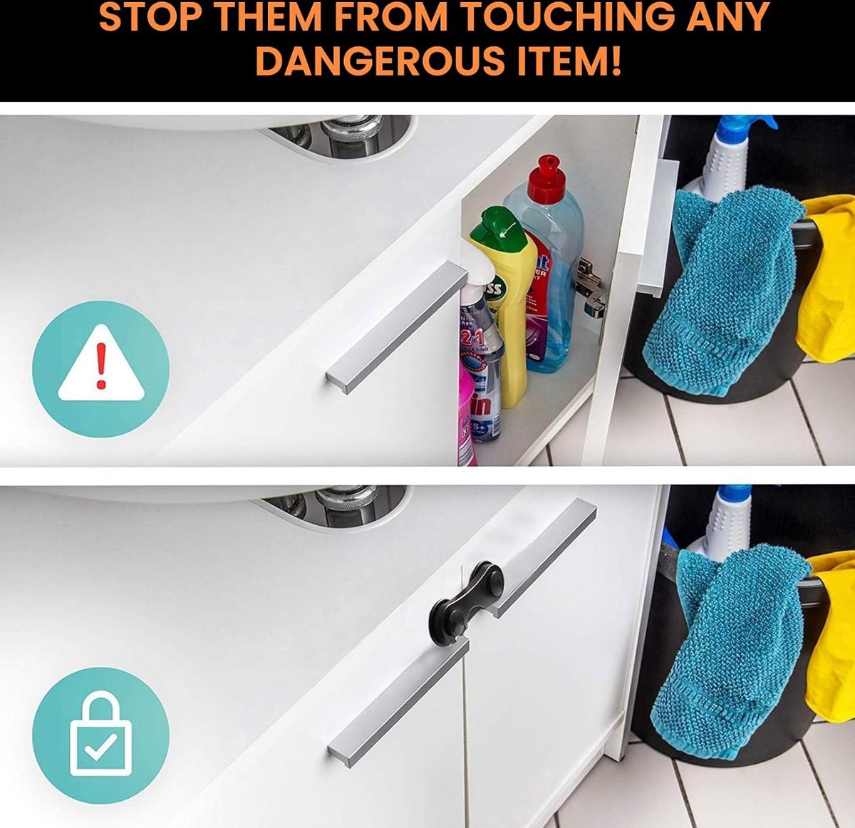 10 Pieces Black - Child Lock - Drawer Child Lock - Refrigerator Lock - Cabinet Child Locks - Cabinet Door Child Safety - Child Security - No Drilling Required - Safety Lock - Door Security - Baby Lock - Child Locks - Drawer Lock - Cabinet & Drawer Securit