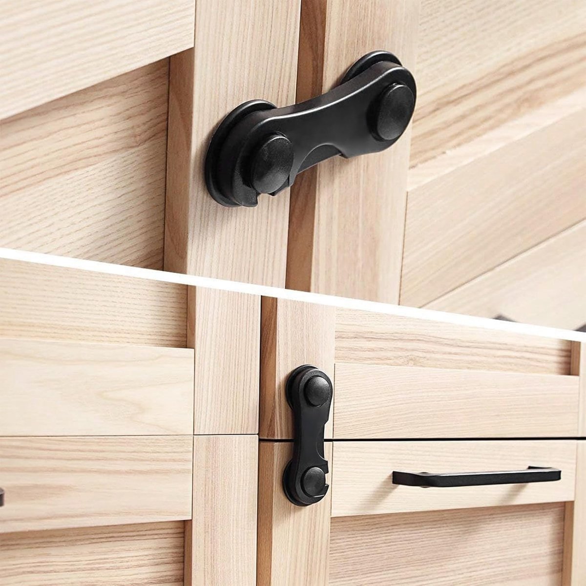10 Pieces Black - Child Lock - Drawer Child Lock - Refrigerator Lock - Cabinet Child Locks - Cabinet Door Child Safety - Child Security - No Drilling Required - Safety Lock - Door Security - Baby Lock - Child Locks - Drawer Lock - Cabinet & Drawer Securit