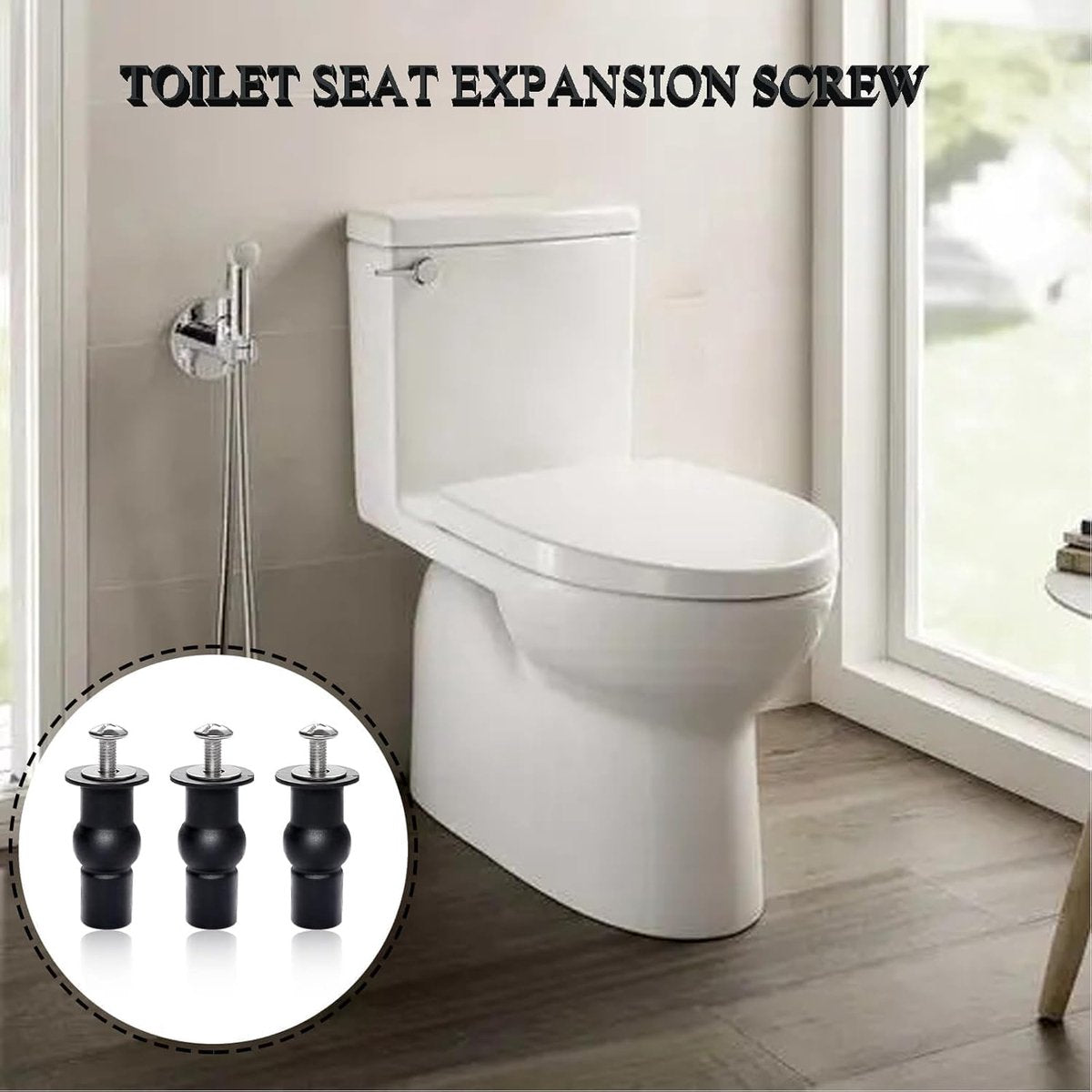 Toilet Seat Hinges - 8 Pieces - Stainless Steel - Universal Hinges for Toilet Seat - Toilet Seat Extension Screws - Universal Toilet Seat Screws and Bolts - Toilet Accessories - Toilet Seat Installation Mounting Set - Sturdy - Toilet Seat Parts