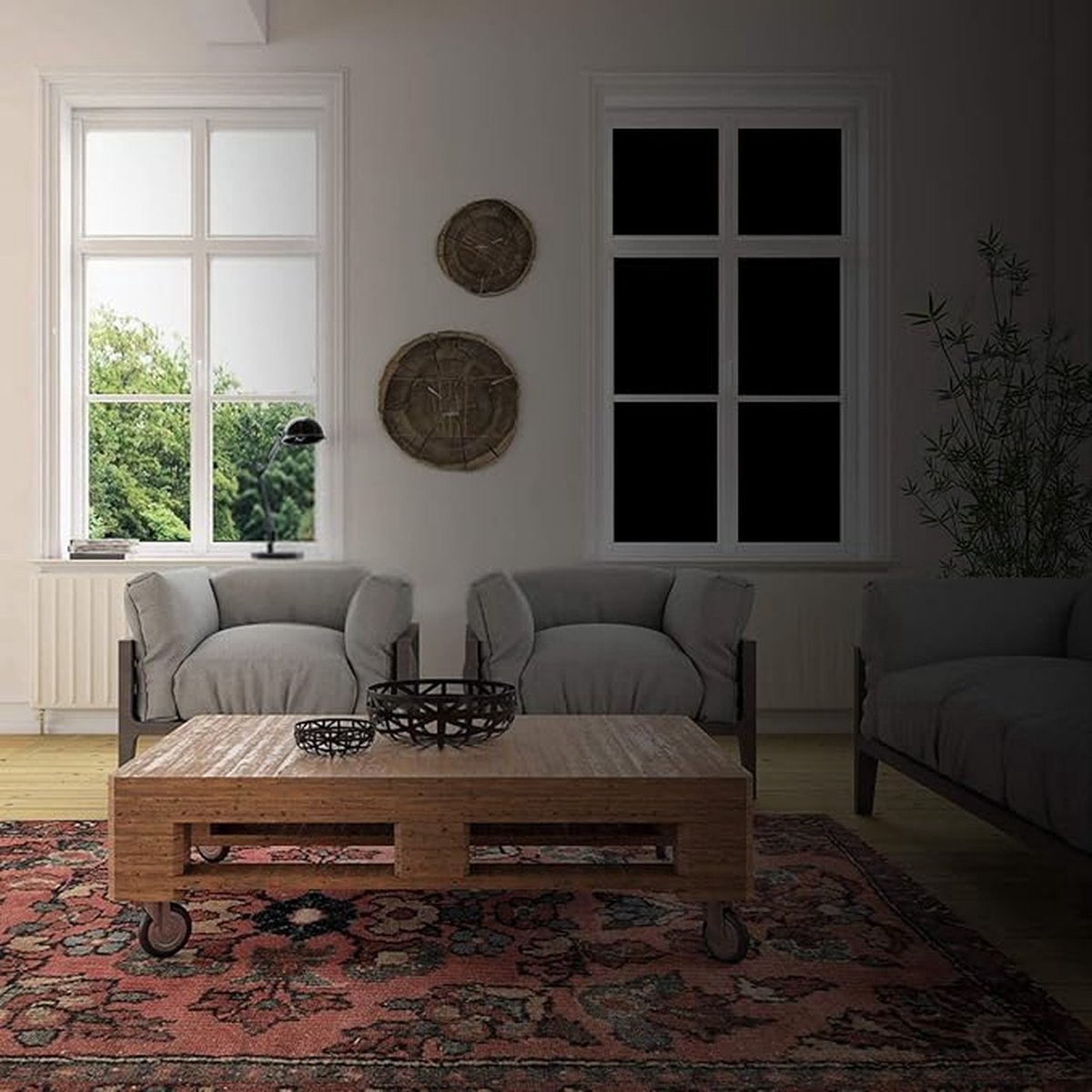 Blackout Window Film - Office/ Home/ Bathroom/ Bedroom/ Kitchen Blackout Window Film - Blackout Window Sticker - Opaque Glass Sticker - Heat Insulation, Sunscreen, Anti-UV, Decorative Window Sticker - 45x100cm - With scraper