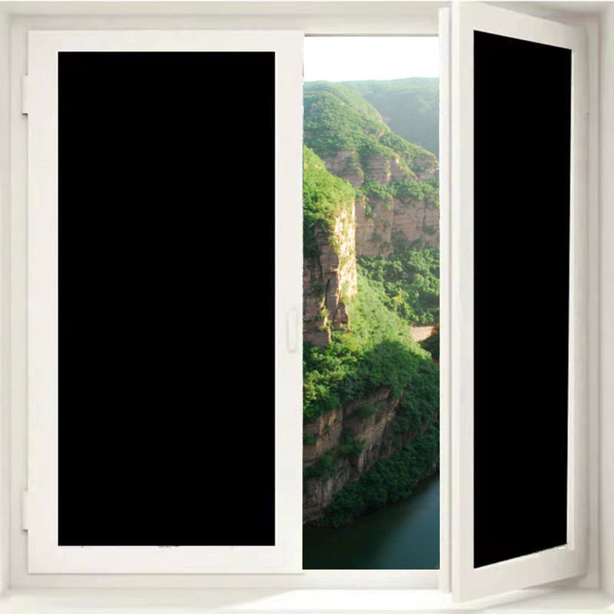 Blackout Window Film - Office/ Home/ Bathroom/ Bedroom/ Kitchen Blackout Window Film - Blackout Window Sticker - Opaque Glass Sticker - Heat Insulation, Sunscreen, Anti-UV, Decorative Window Sticker - 45x100cm - With scraper