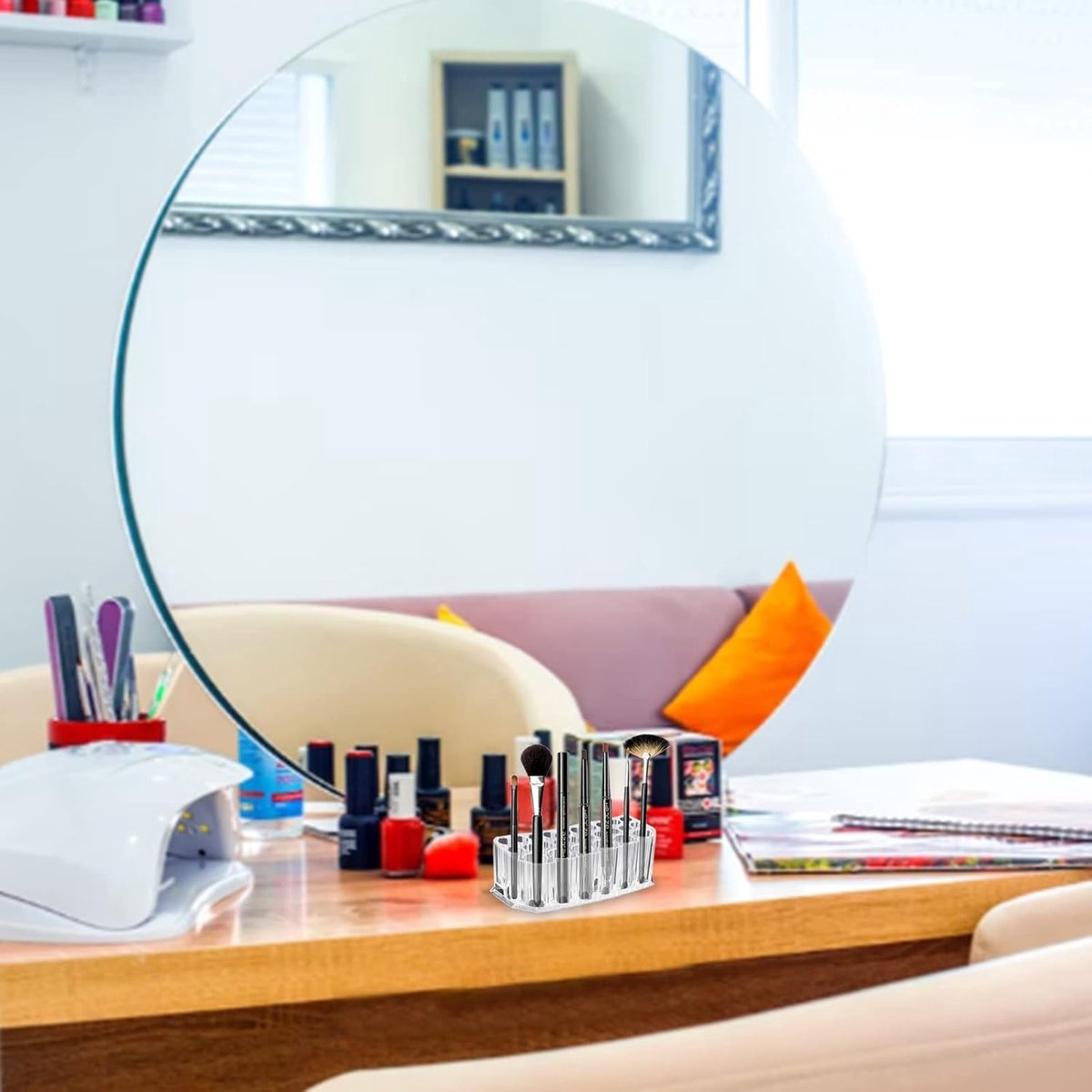 Makeup Brush Holder - Pen Pot - Brush Holder - Cosmetic Storage Box - Makeup Organizer - Makeup Holder - 26 Slot Cosmetic Brush Storage Box - For Brushes, Lipstick, Eyeliner - For Bedroom, Bathroom, Makeup Table, Mirror Cabinet