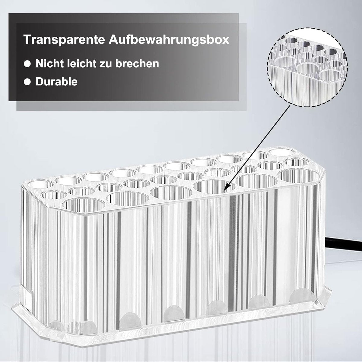 Makeup Brush Holder - Pen Pot - Brush Holder - Cosmetic Storage Box - Makeup Organizer - Makeup Holder - 26 Slot Cosmetic Brush Storage Box - For Brushes, Lipstick, Eyeliner - For Bedroom, Bathroom, Makeup Table, Mirror Cabinet