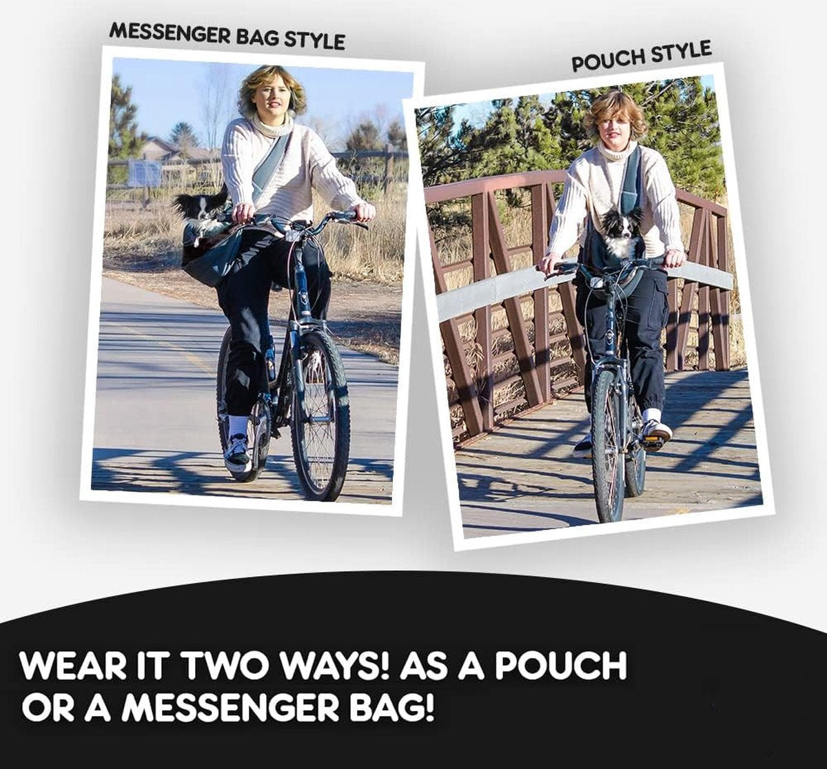 Dog Carrier Bag - Dog Sling - Dog Bag - Dog Carrier Sling - Dog Carrier Bag for Travel - Pet Carrier Bag - Shoulder Dog Bag - Cat Travel Bag - Pet Travel Bag - 42 x 26 Cm - Suitable For 3-7 Kg - Black