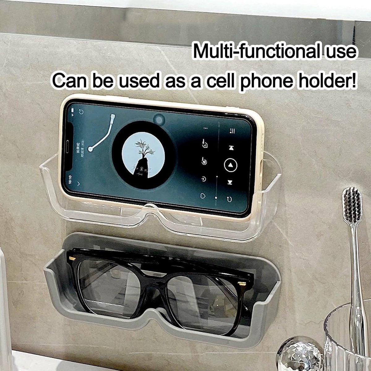 Eyeglass Cases - 3 Pieces - Eyeglass Storage - Storage Organizer - Eyeglass Storage System - Eyeglass Stand - Eyeglass Rack - Holder for Eyeglasses - Wall Mounted Eyeglass Holder - Sunglasses Display - Wall Mount for Hanging Eyeglasses - Self-Adhesive