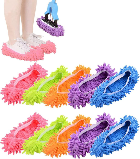 Shoe Covers - 5 Pairs - Mop Shoe - Shoe Cover - Shoe Protectors - Cleaning Shoes - Mop Shoes - Mop Slippers - Easy Cleaning - Mopping - Cleaning - Mop Set - Reusable - For Home, Office, Bathroom, Kitchen