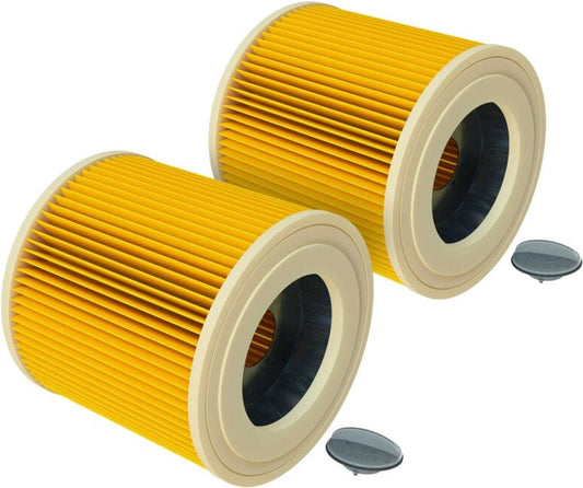 2 Filters Suitable For KäRcher WD3 WD2 WD1 And A Series - Cartridge Filter - Cartridge Filter - Suitable For KäRcher Accessories - For People With Allergies To Fine Dust / Odors - Replacement for original 6.414-552.0 - Reusable - High Quality