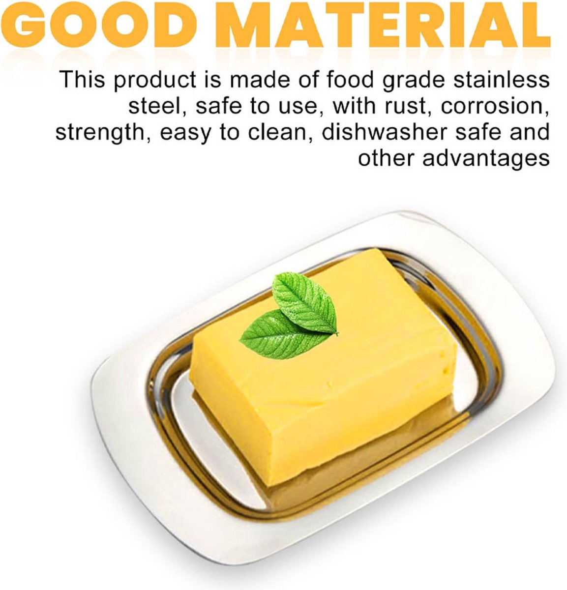 Butter Dish With Lid - Stainless Steel - Small Butter Dish Freshness Container - Butter Holder - Butter Dish - Storage Box For Butter - Butter Clock - Butter Box - Fresh Butter - Sustainable - Kitchen Utensils - For All Common Butter And Other Foods - Sil