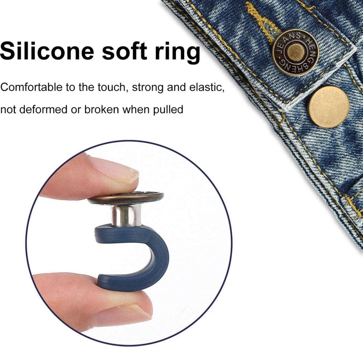 Buttonhole Extender 6 Pieces Bronze - Trouser Expander - Jeans Trouser Expander - Trouser Widening Button - Denim Extension Button - Button Extender - Reusable - Maternity Belly Band - Maternity Trouser Expander - Buttonhole Elastic